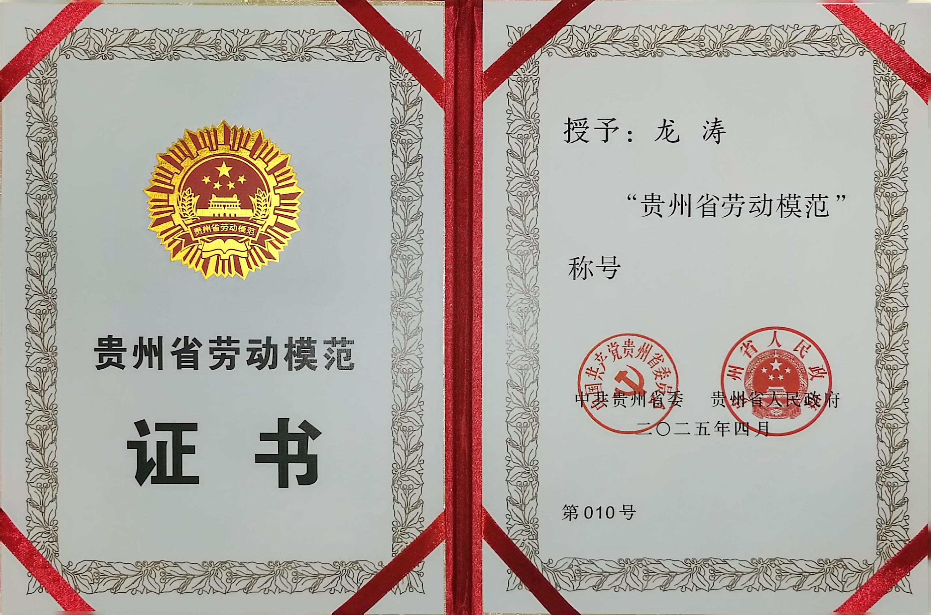 喜报！贵阳险峰龙涛荣获 “贵州省劳动模范”声誉称呼_抖圈